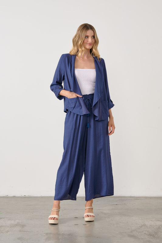 Holmes Wide Leg Pant - Navy