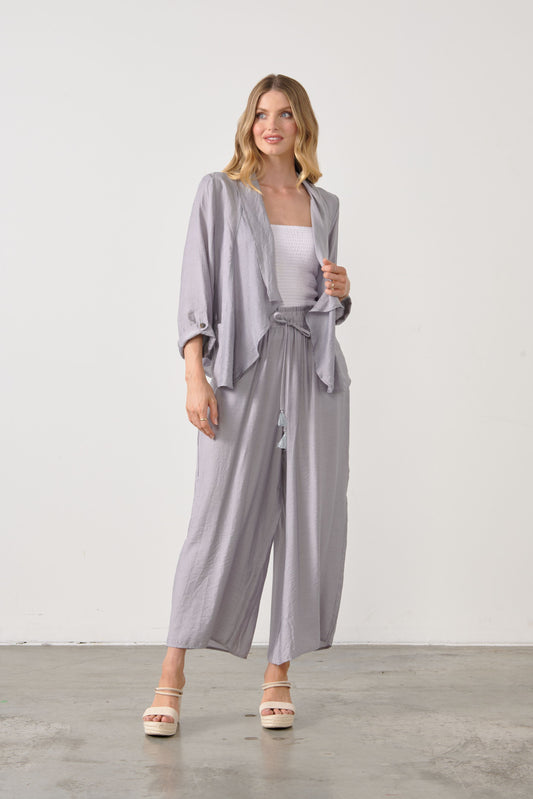 Holmes Wide Leg Pant - Silver