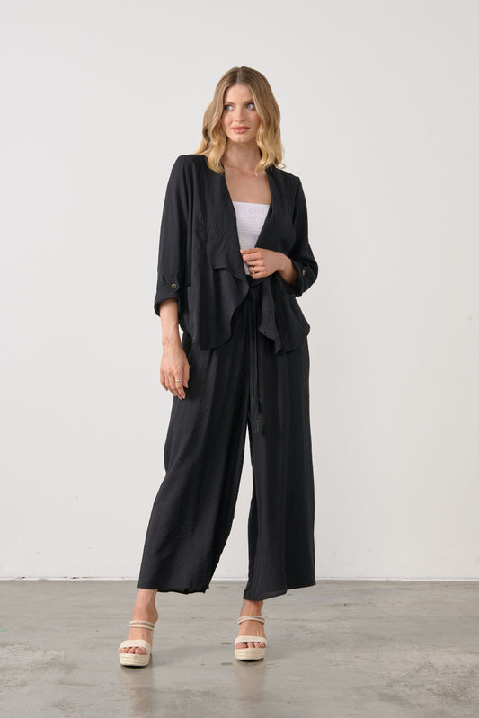 Holmes Wide Leg Pant - Black