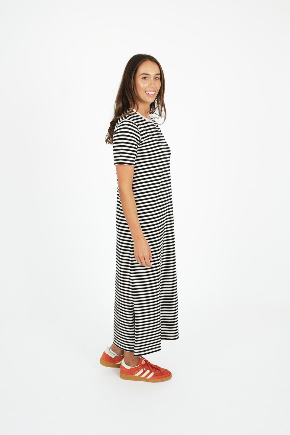 Voyager Striped Dress - Black & White