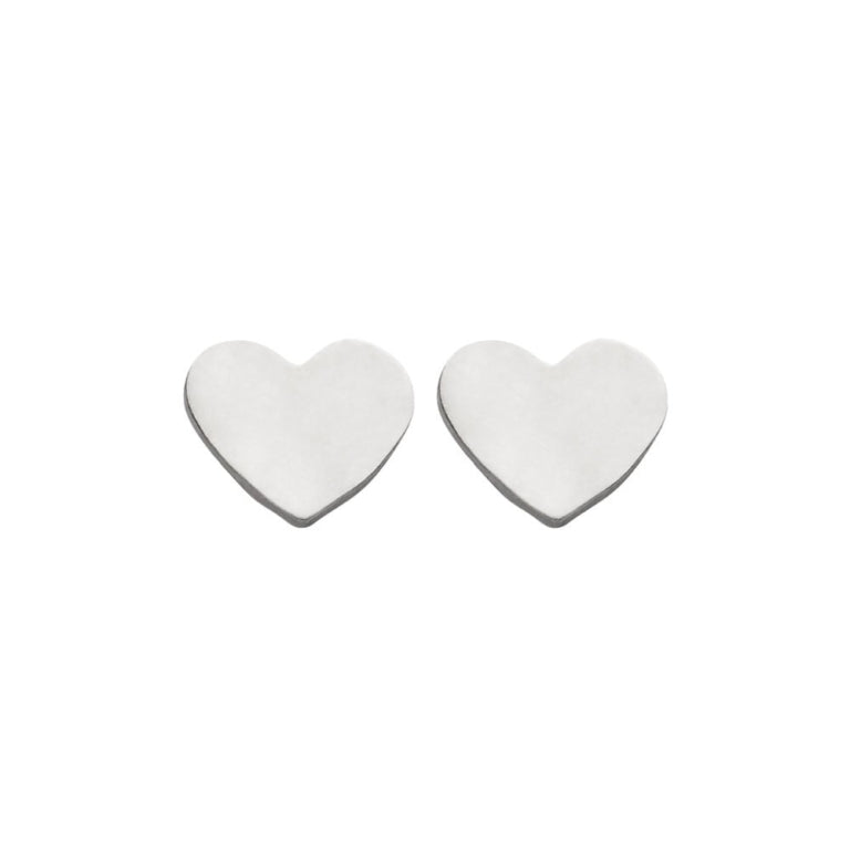 Heart Studs - Silver