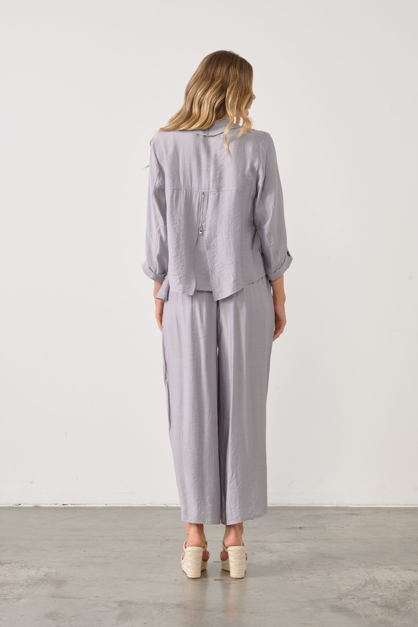 Holmes Wide Leg Pant - Silver