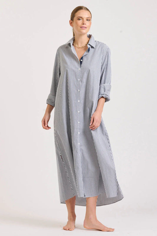 Pippa Oversized Dress- Navy Stripe