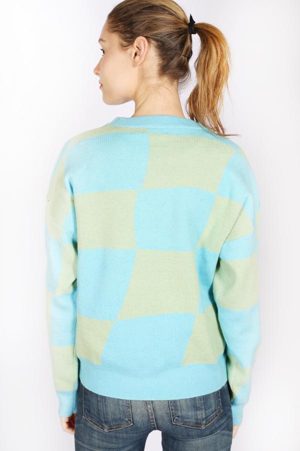 Checked Knit Blue/Green