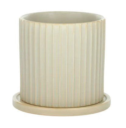 Jagged Ceramic Pot/Saucer - Small