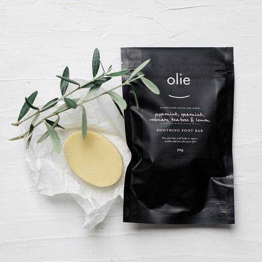 Olieve & Olie Soothing Foot Bar - Peppermint, Lemon & Tea Tree 80g