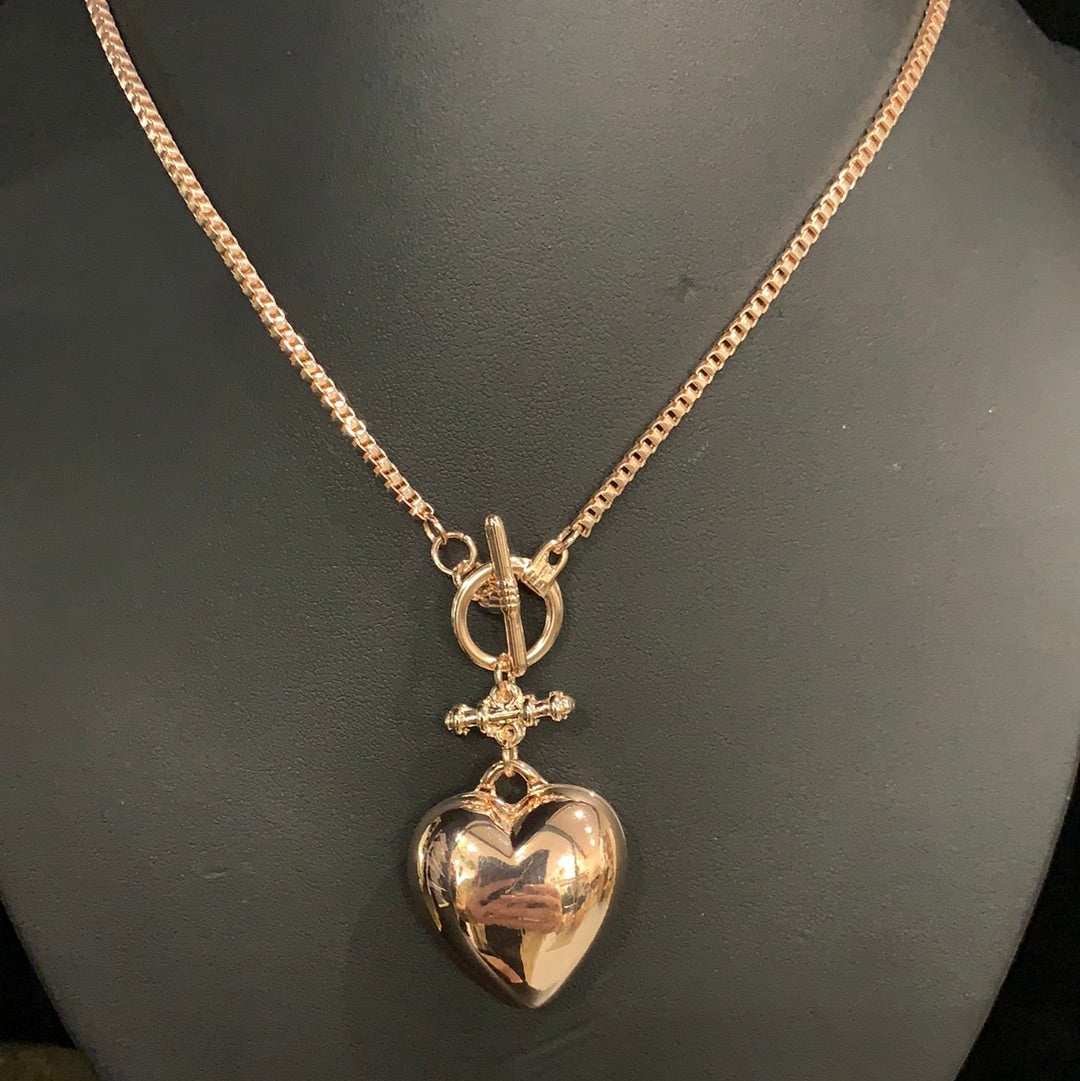 Allure Heart Fob Pendant - Rose Gold